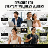 Peehss tarro abierto con softgels para apreciar la cantidad y presentación