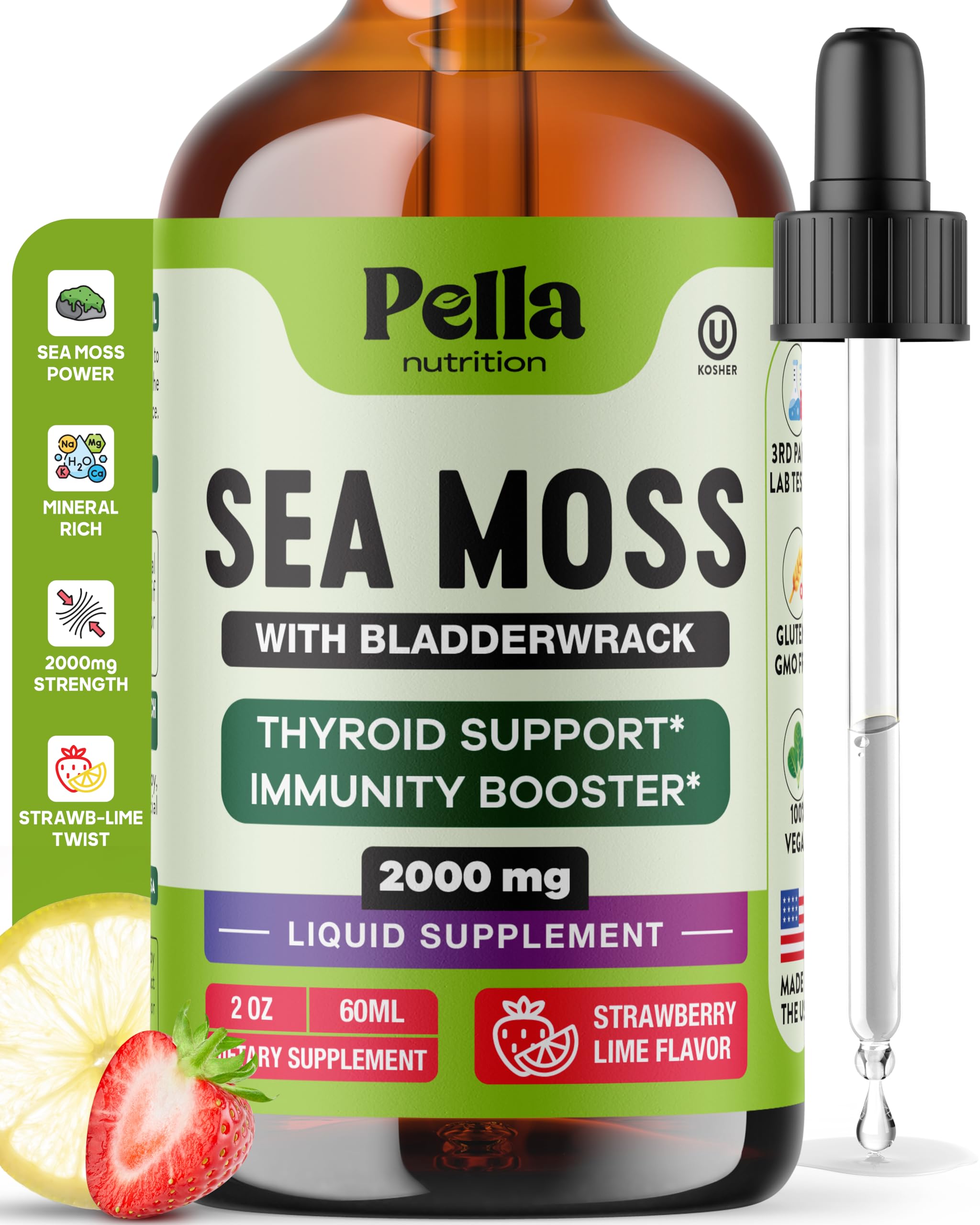 Pella Nutrition frasco delantero mostrando etiqueta y beneficio de absorción rápida