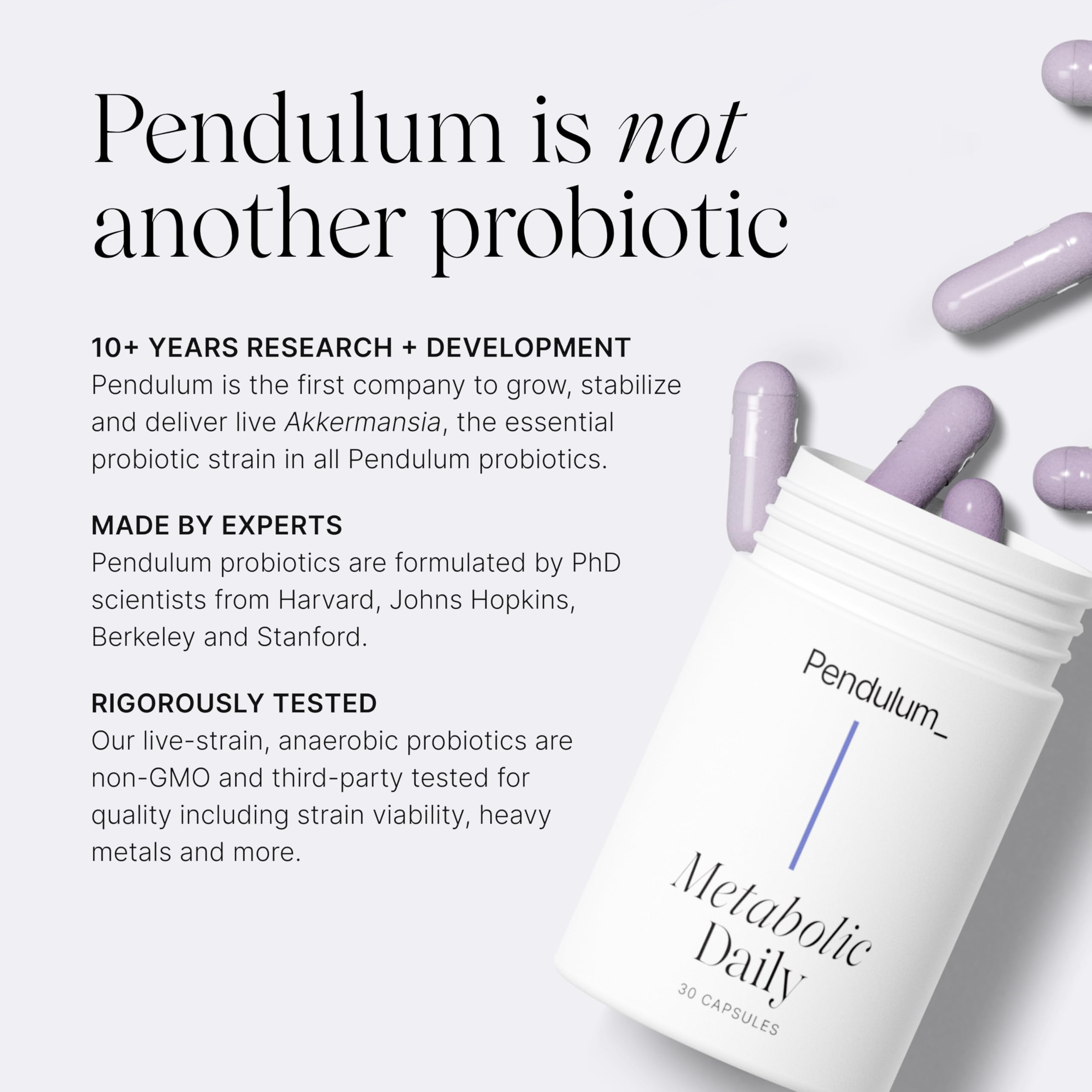 Pendulum etiqueta con información nutricional y certificaciones claras