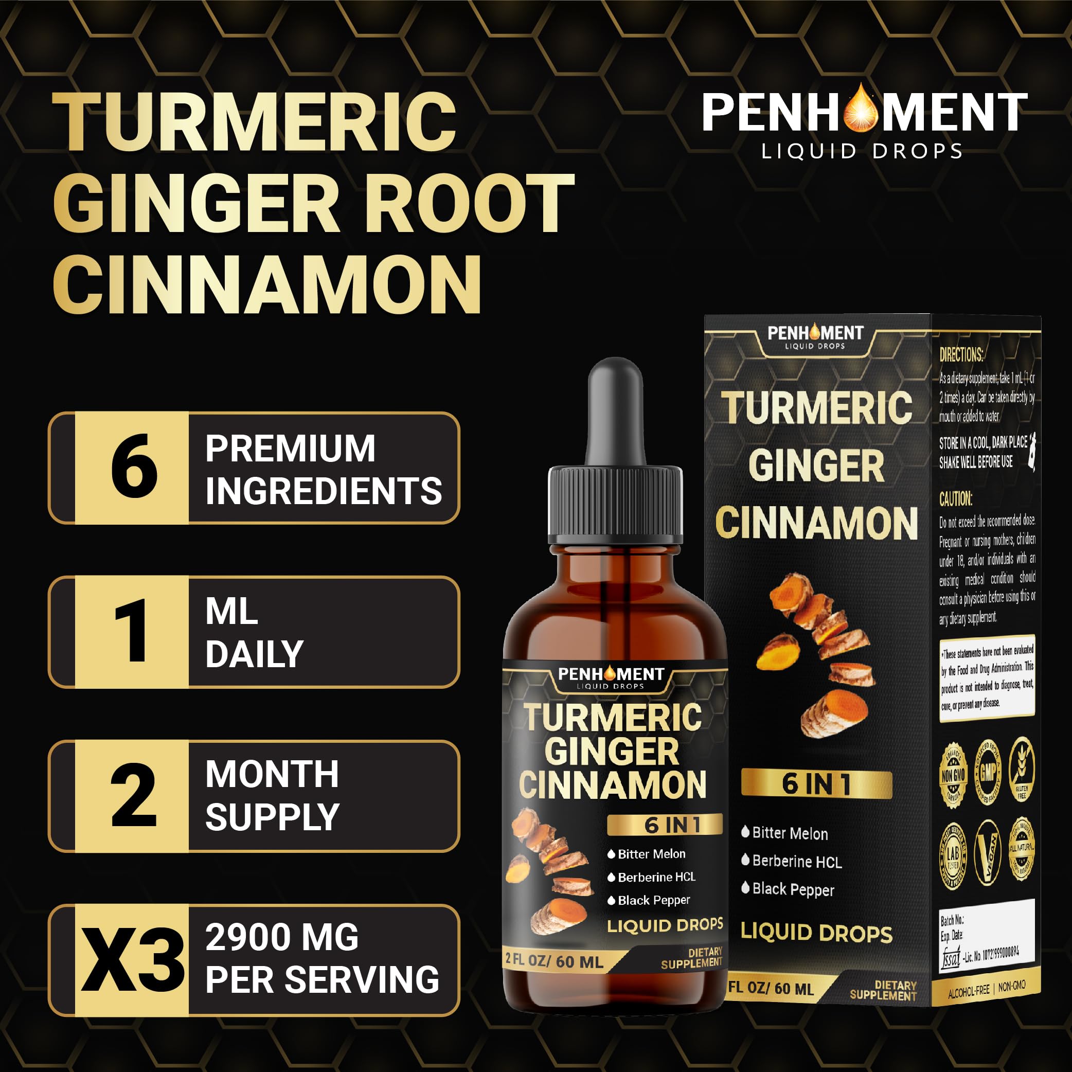 Penhoment jengibre y cúrcuma en primer plano ilustrando ingredientes naturales