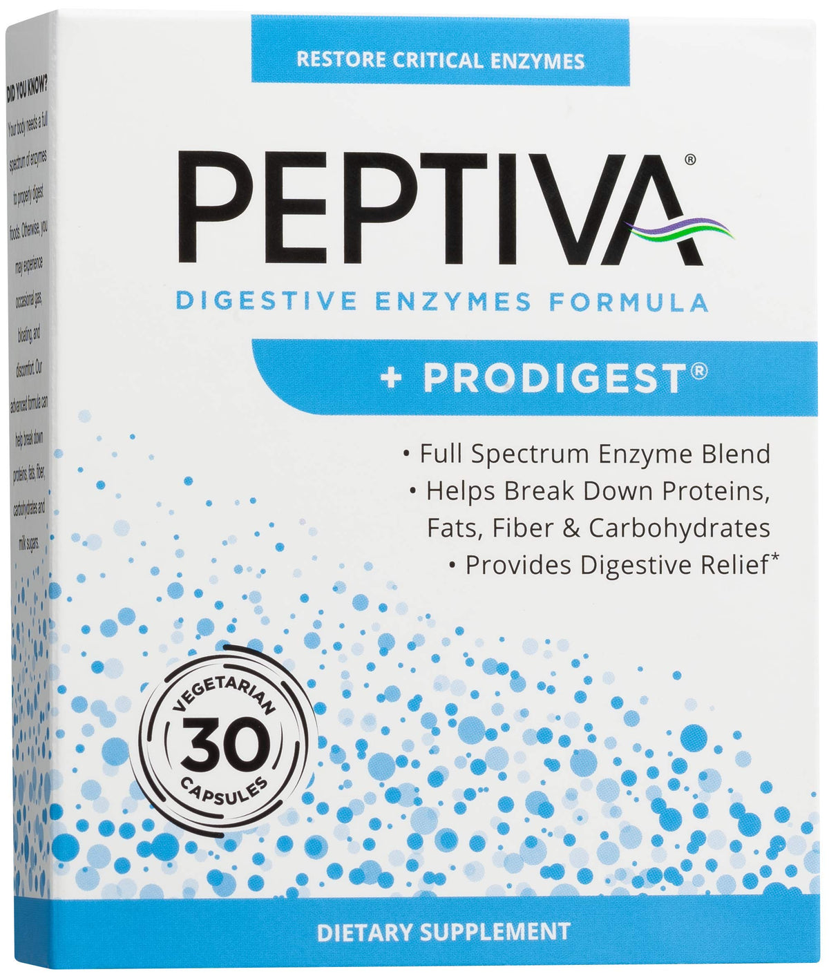 Peptiva envase frontal mostrando nombre y beneficio digestivo