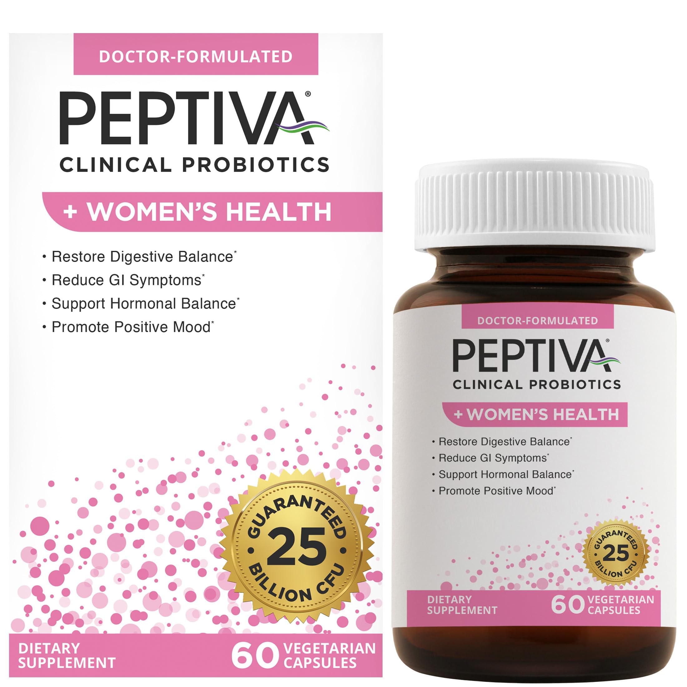 Peptiva envase frontal visible con etiqueta clara y beneficios para mujeres