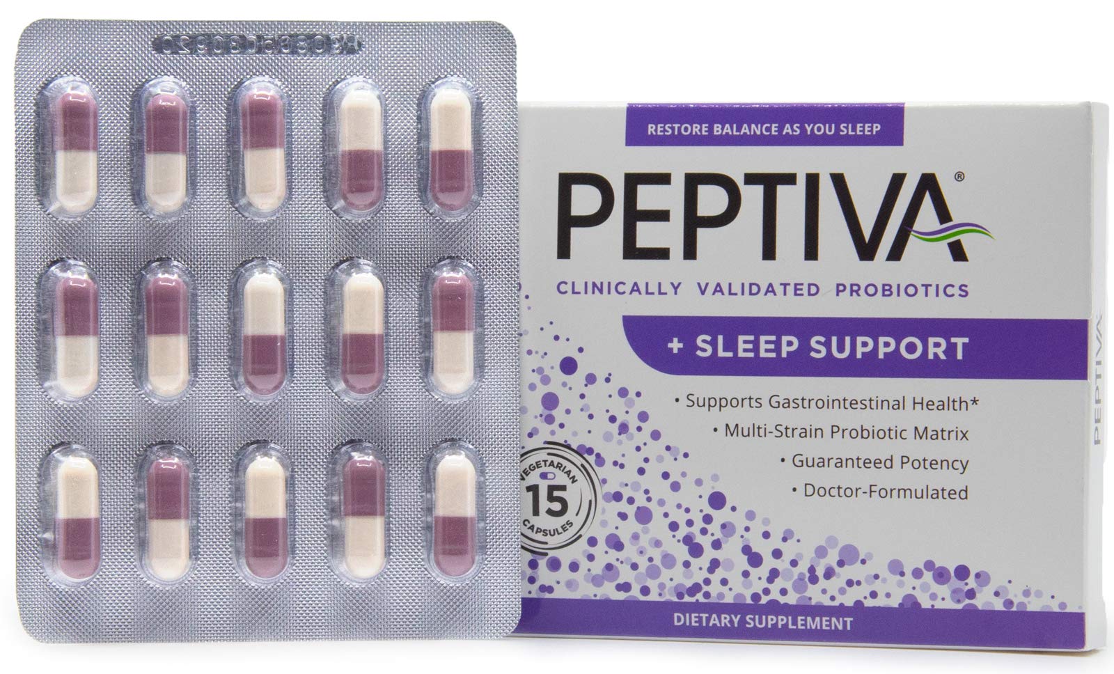 Peptiva cápsula detalle que muestra recubrimiento y facilidad de ingestión