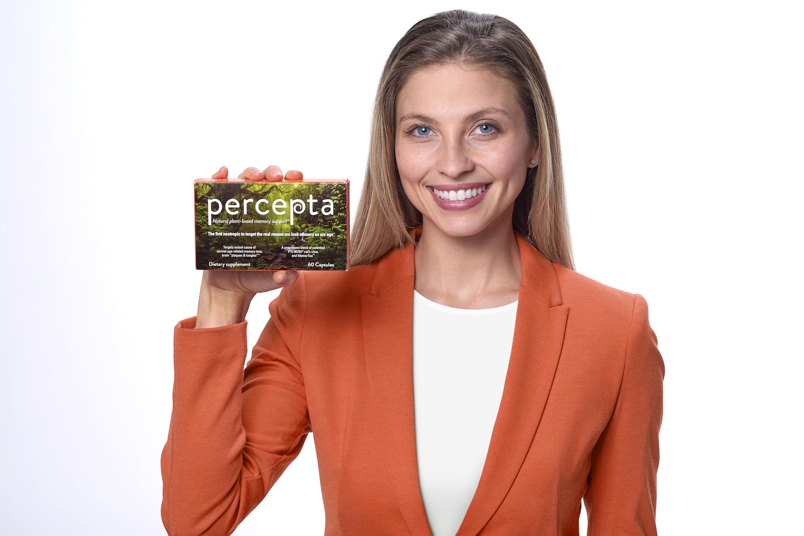 Percepta etiqueta con lista de ingredientes y respaldo patentado