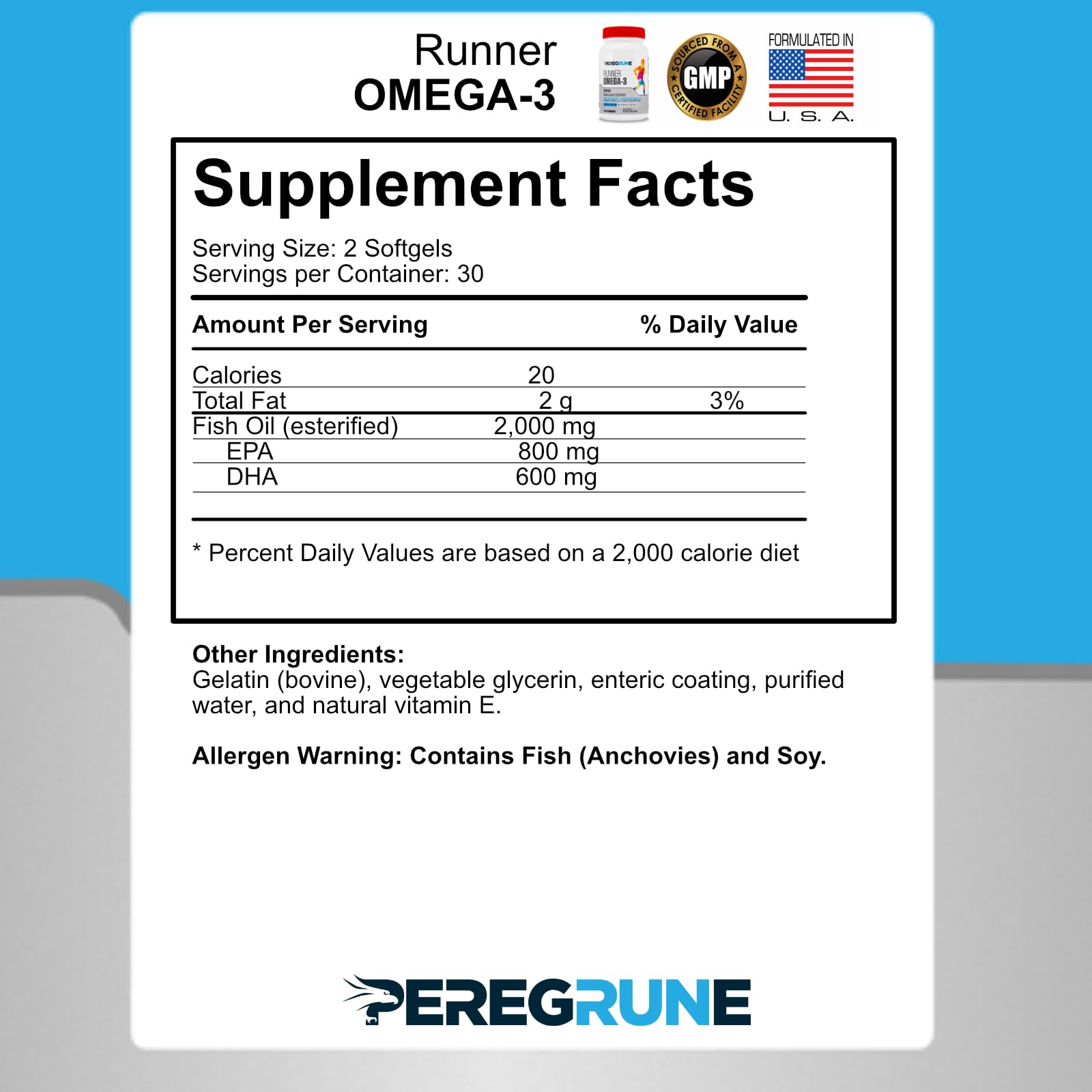 PEREGRUNE tabletas multivitamínicas primer plano para identificación clara