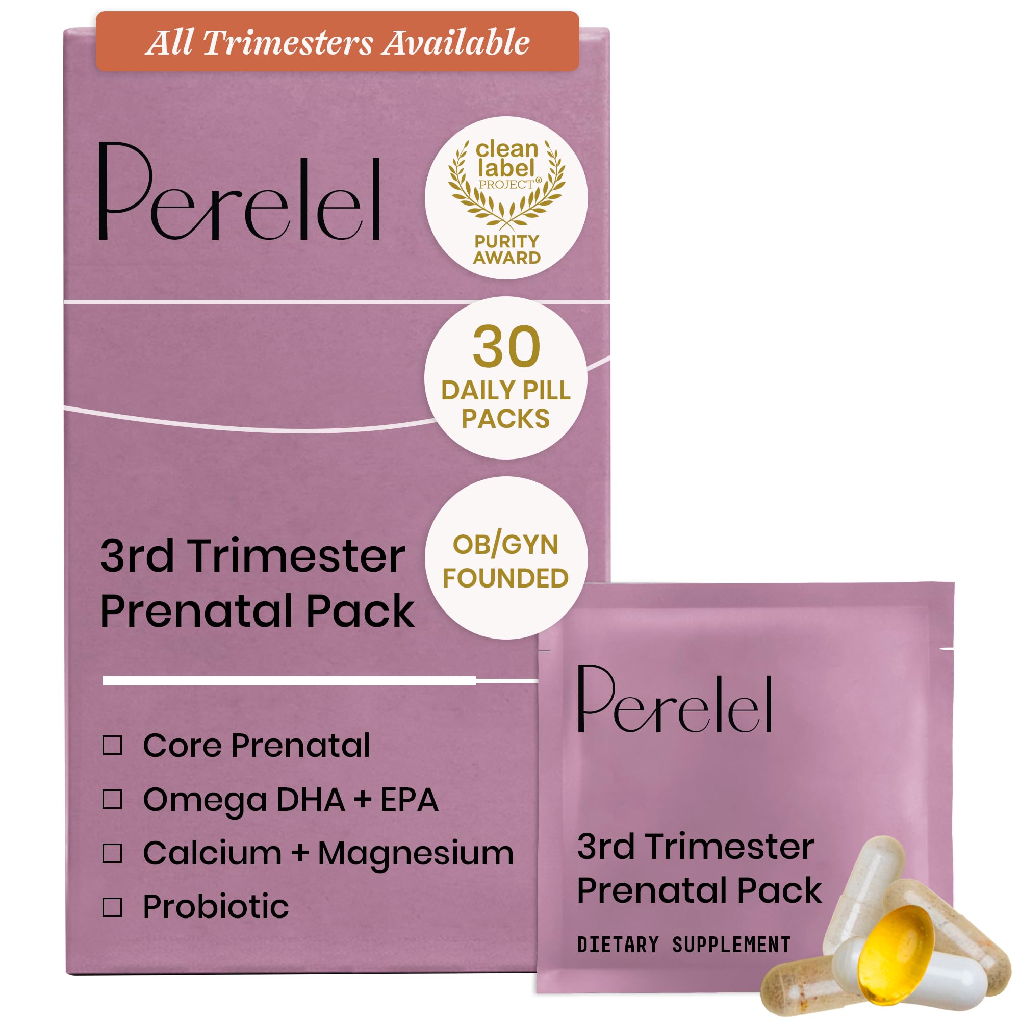 Perelel pack frente mostrando sobres y caja, conveniencia diaria