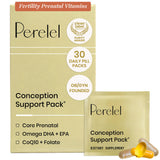 Perelel vista frontal del pack que muestra 30 dosis, conveniente y compacto
