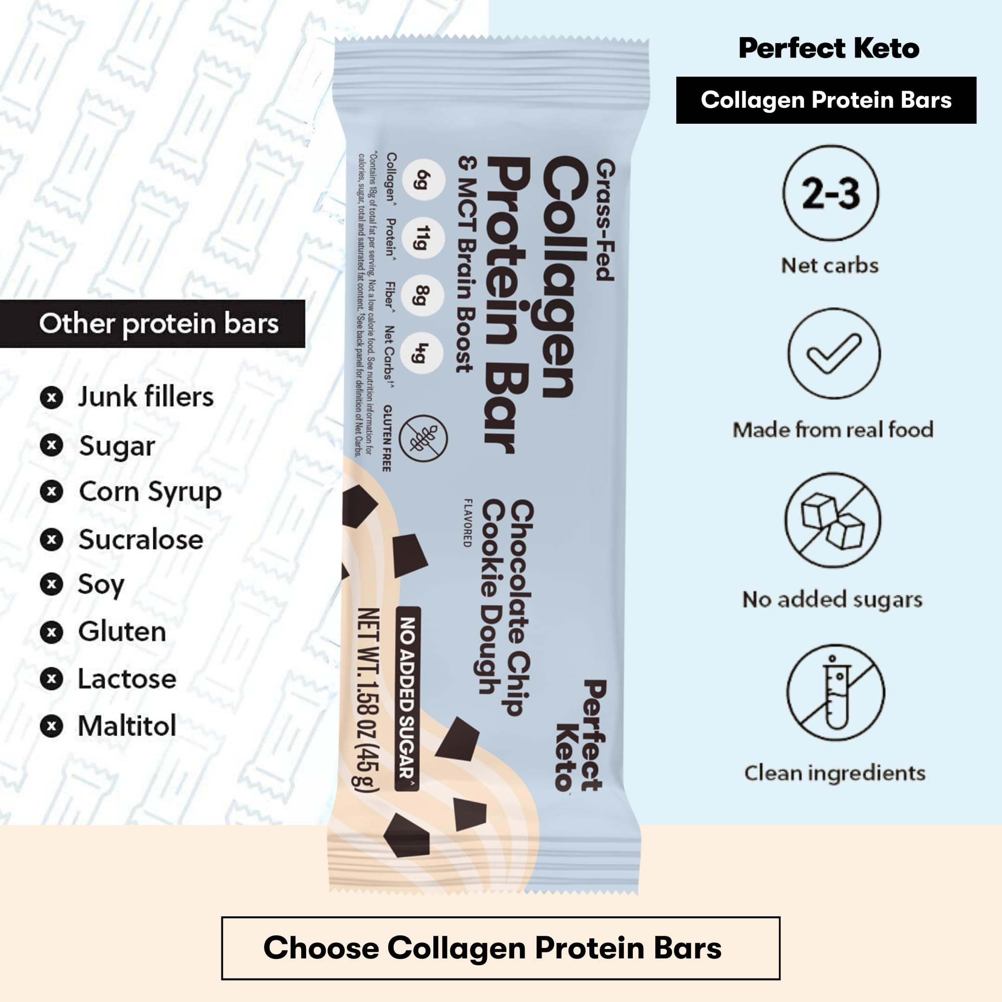 Perfect Keto barra en mano lista para consumir como snack energético