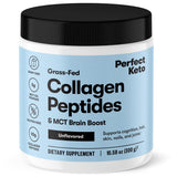 Perfect Keto envase frontal del colágeno sin sabor y beneficios visibles