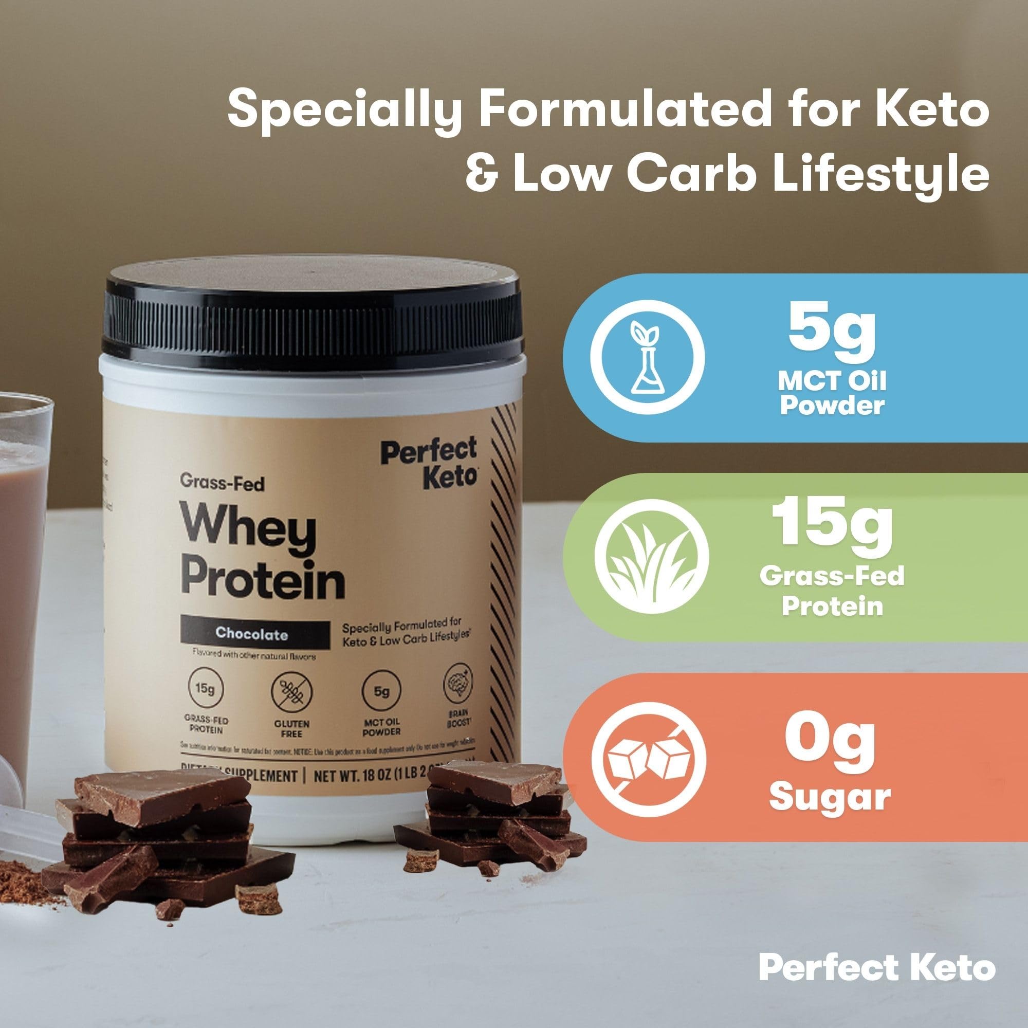 Perfect Keto detalle de etiqueta nutricional mostrando cantidades reales de proteína