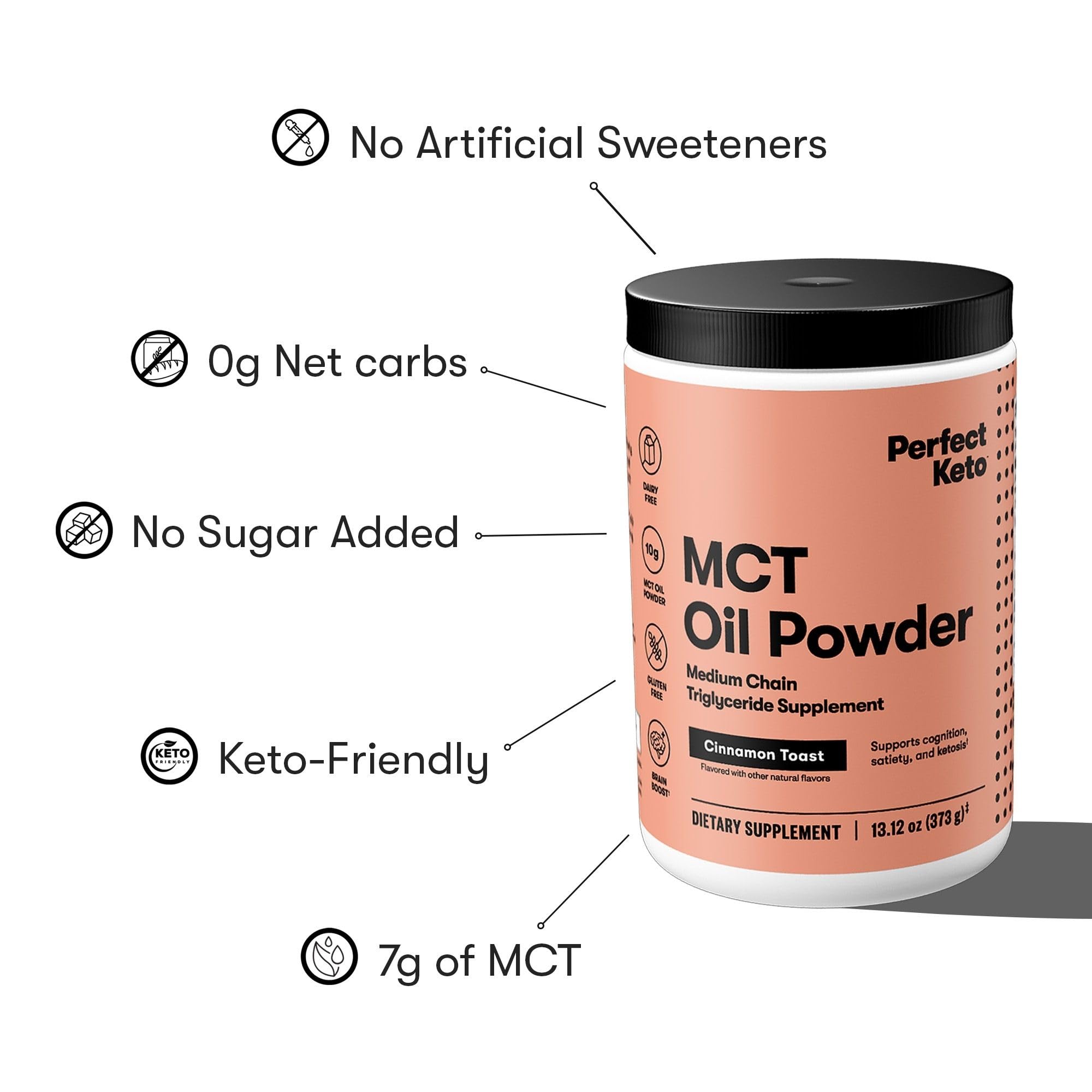 Perfect Keto incorporado en batido de frutas, añade cremosidad y consistencia