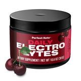 Perfect Keto envase frontal sabor Cereza Negra mostrando etiqueta y beneficios