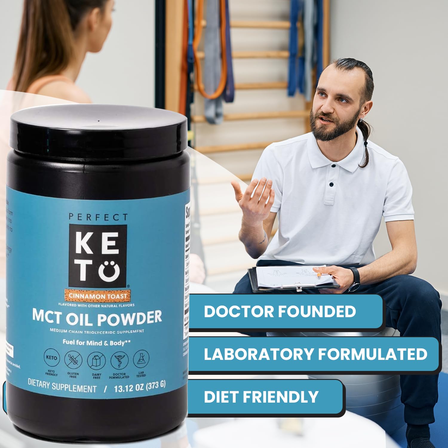 Desayuno cetogénico con Perfect Keto, muestra conveniencia en rutina diaria