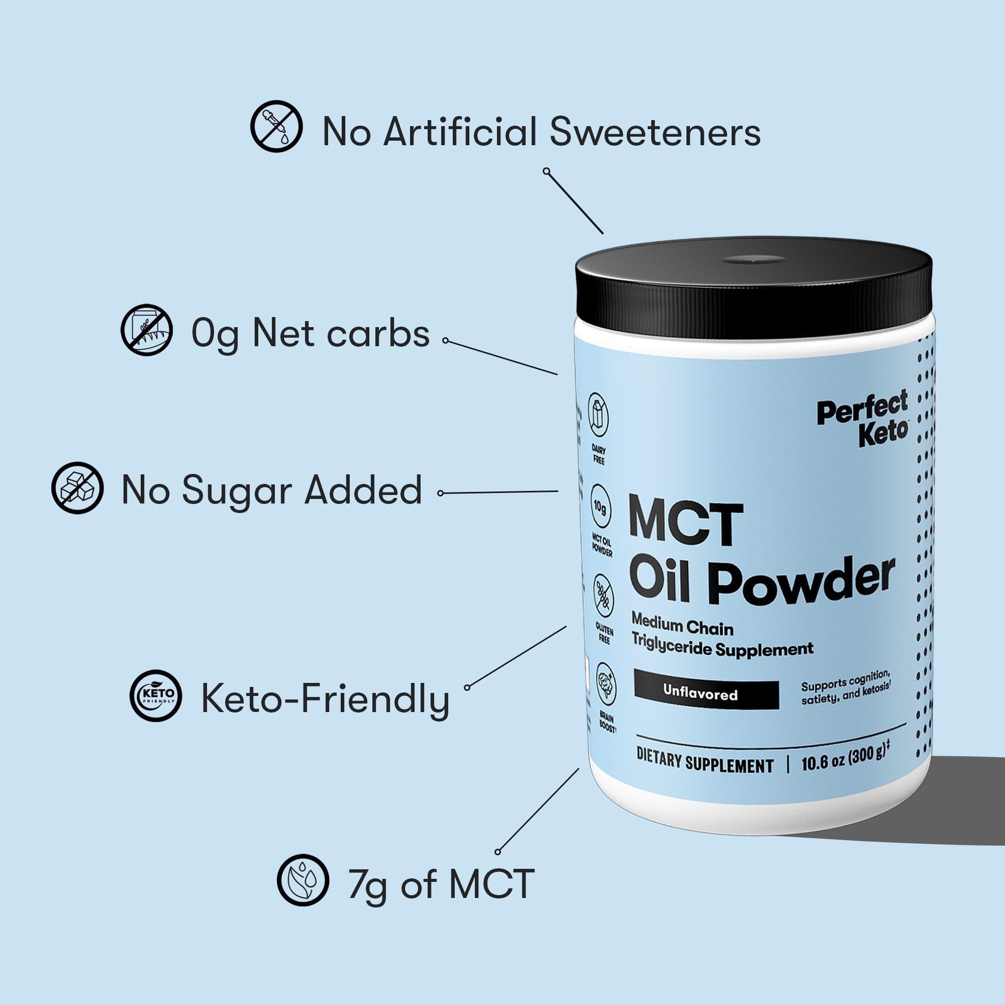 Perfect Keto cuchara medidora con 7 g por porción para dosificación precisa