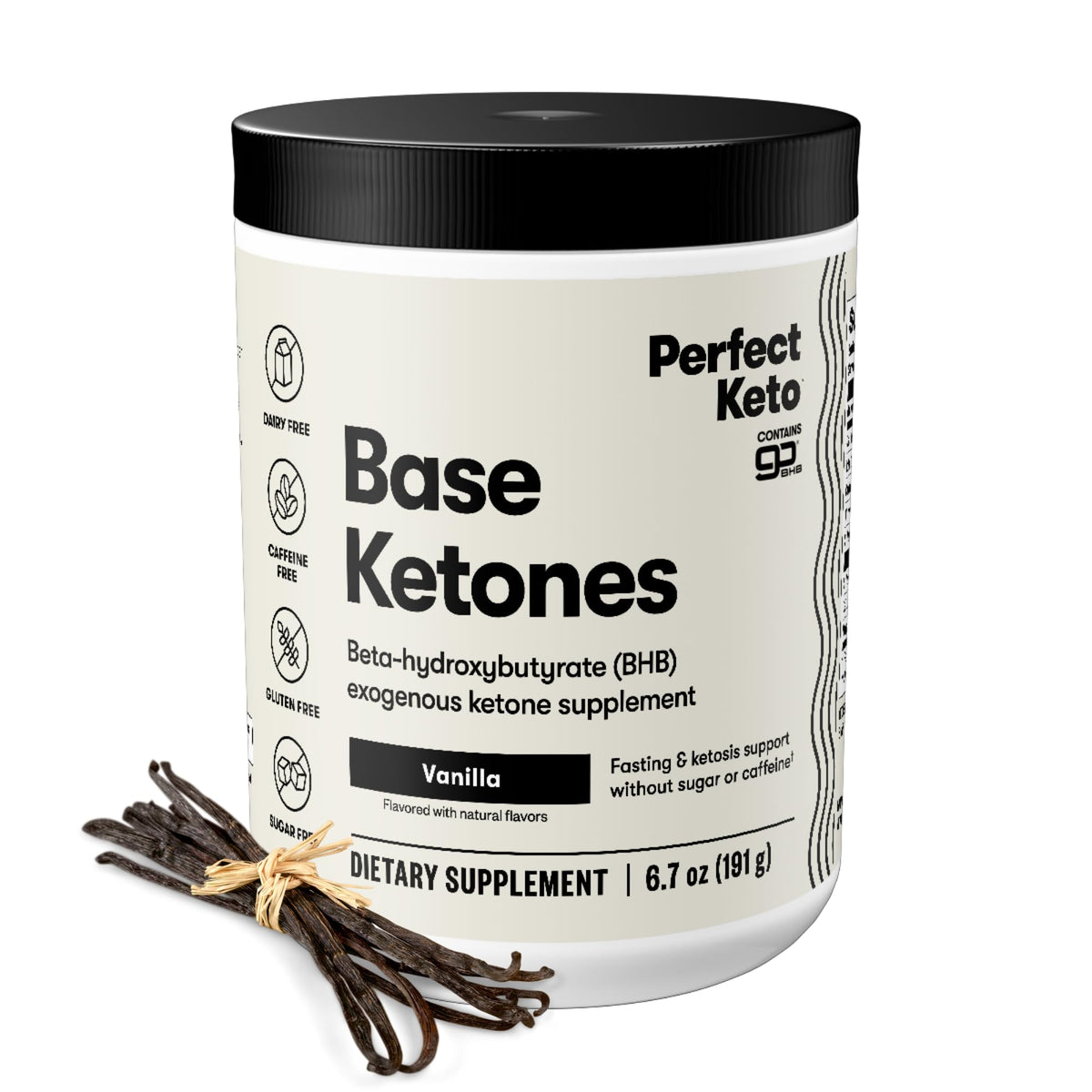 Perfect Keto frente del paquete mostrando envase y sabor vainilla, fácil identificación