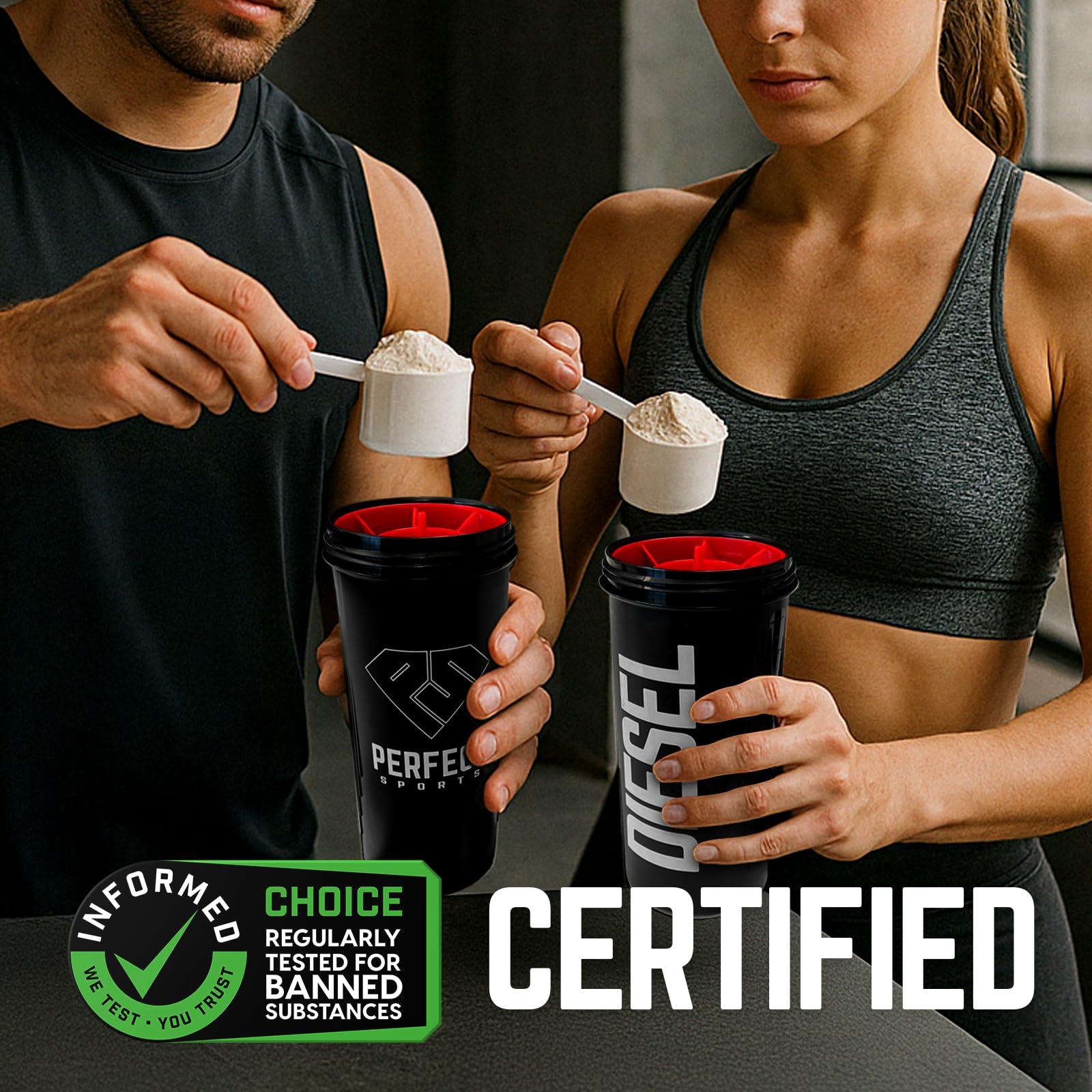 PERFECT SPORTS batido French Vanilla DIESEL servido cremoso y apetecible