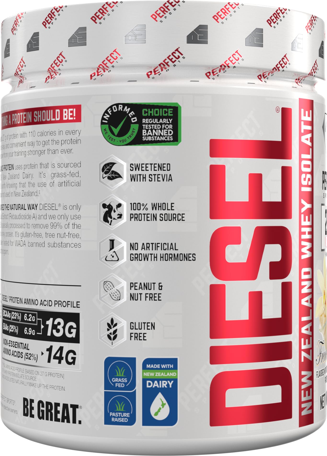 PERFECT SPORTS batido DIESEL en vaso, práctico para recuperación rápida