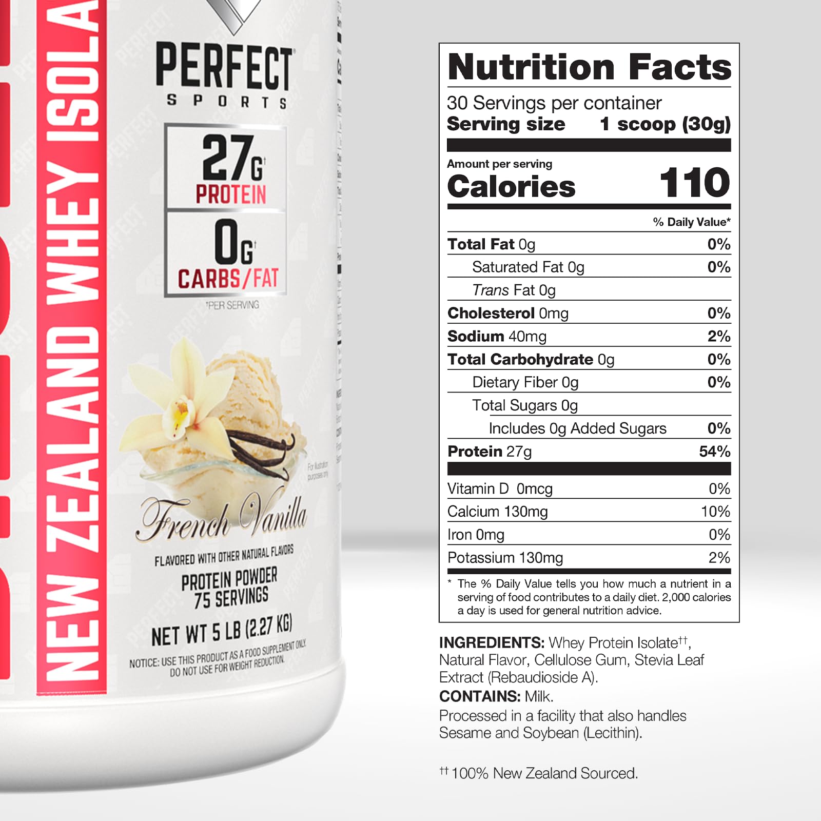 PERFECT SPORTS etiqueta nutricional DIESEL detalle con información de macronutrientes