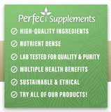 Perfect Supplements cápsulas en mano para visualizar tamaño y facilitar la dosificación
