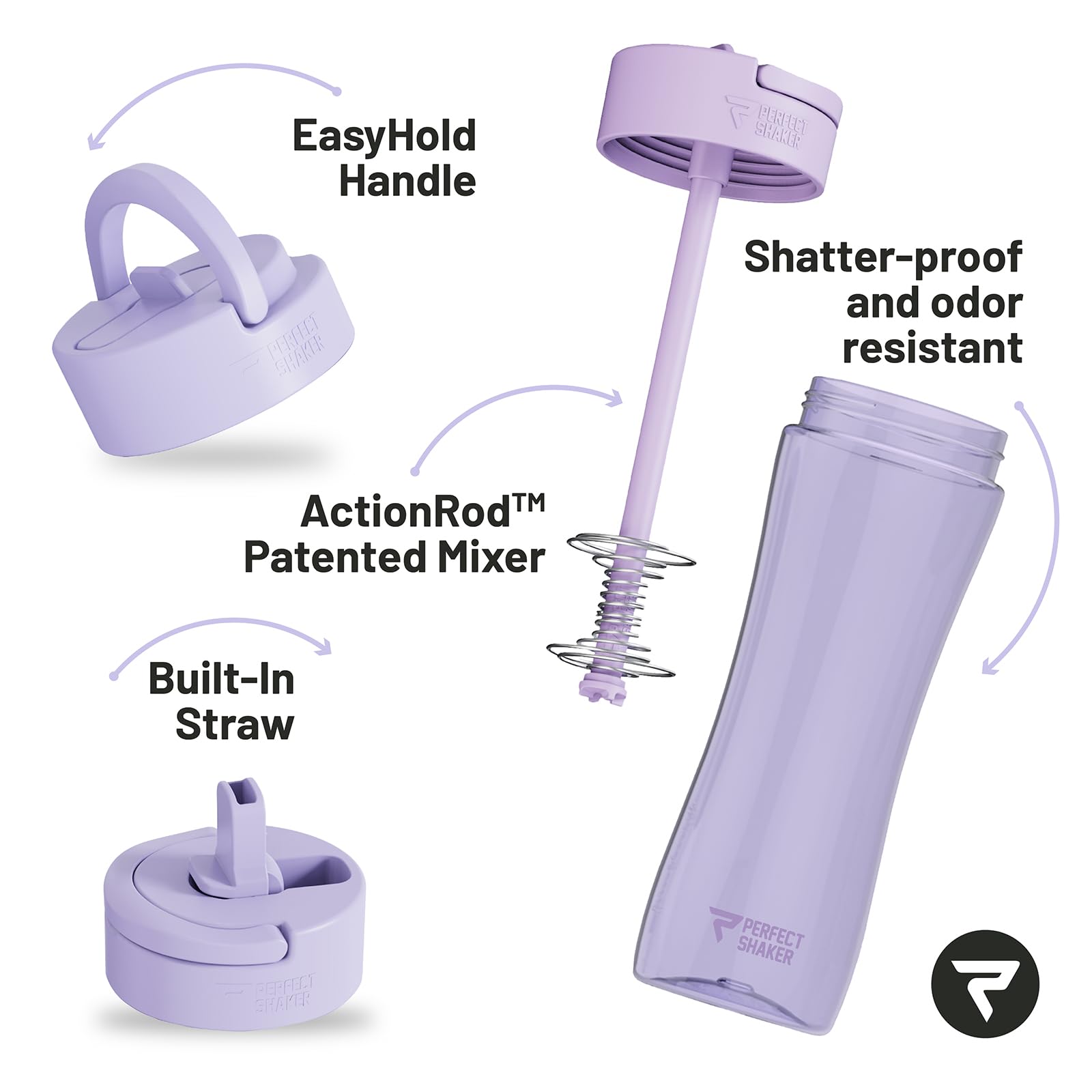 PerfectShaker Luma ActionRod en primer plano mostrando el mezclador eficiente