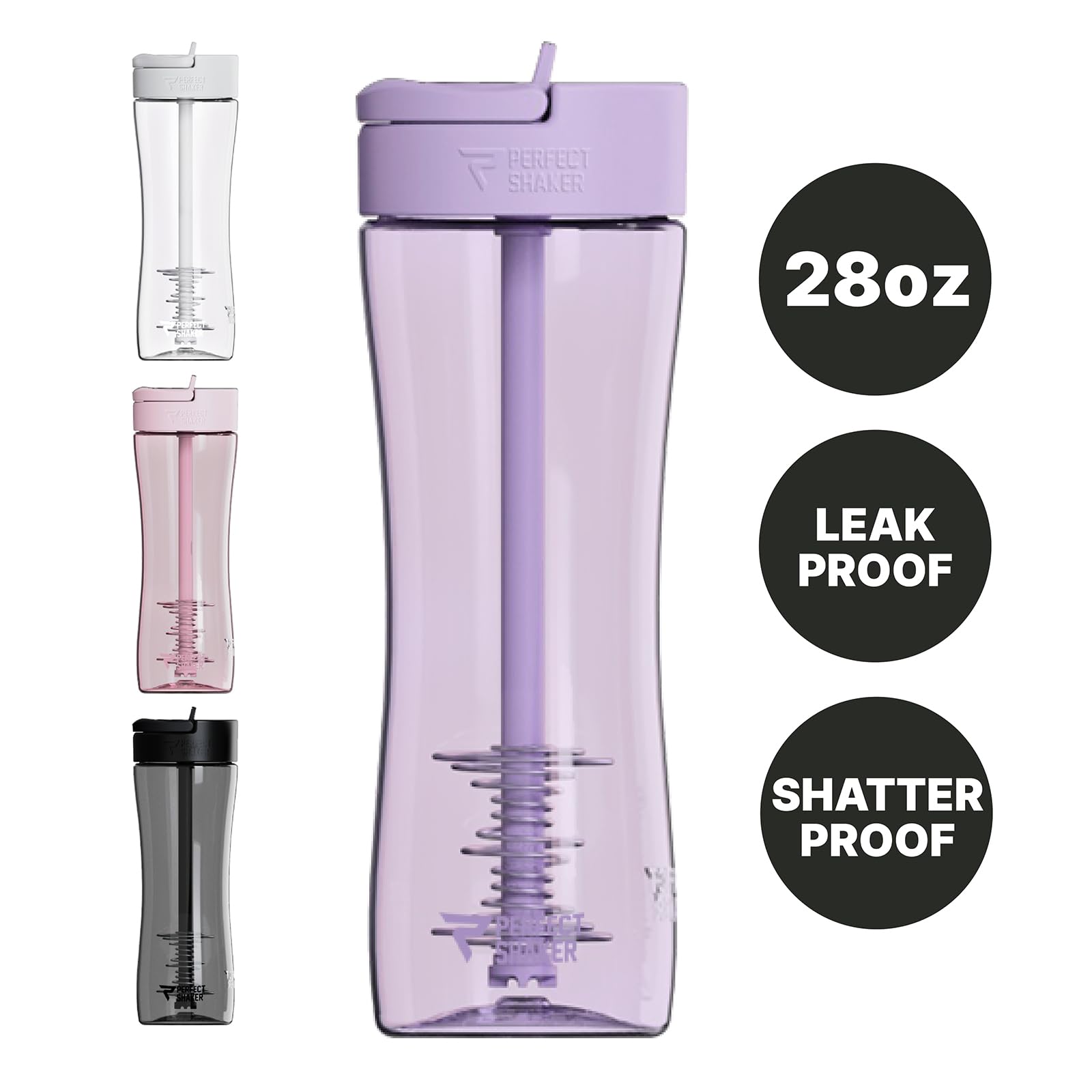 PerfectShaker Luma mostrando el mango oculto para transporte cómodo y compacto