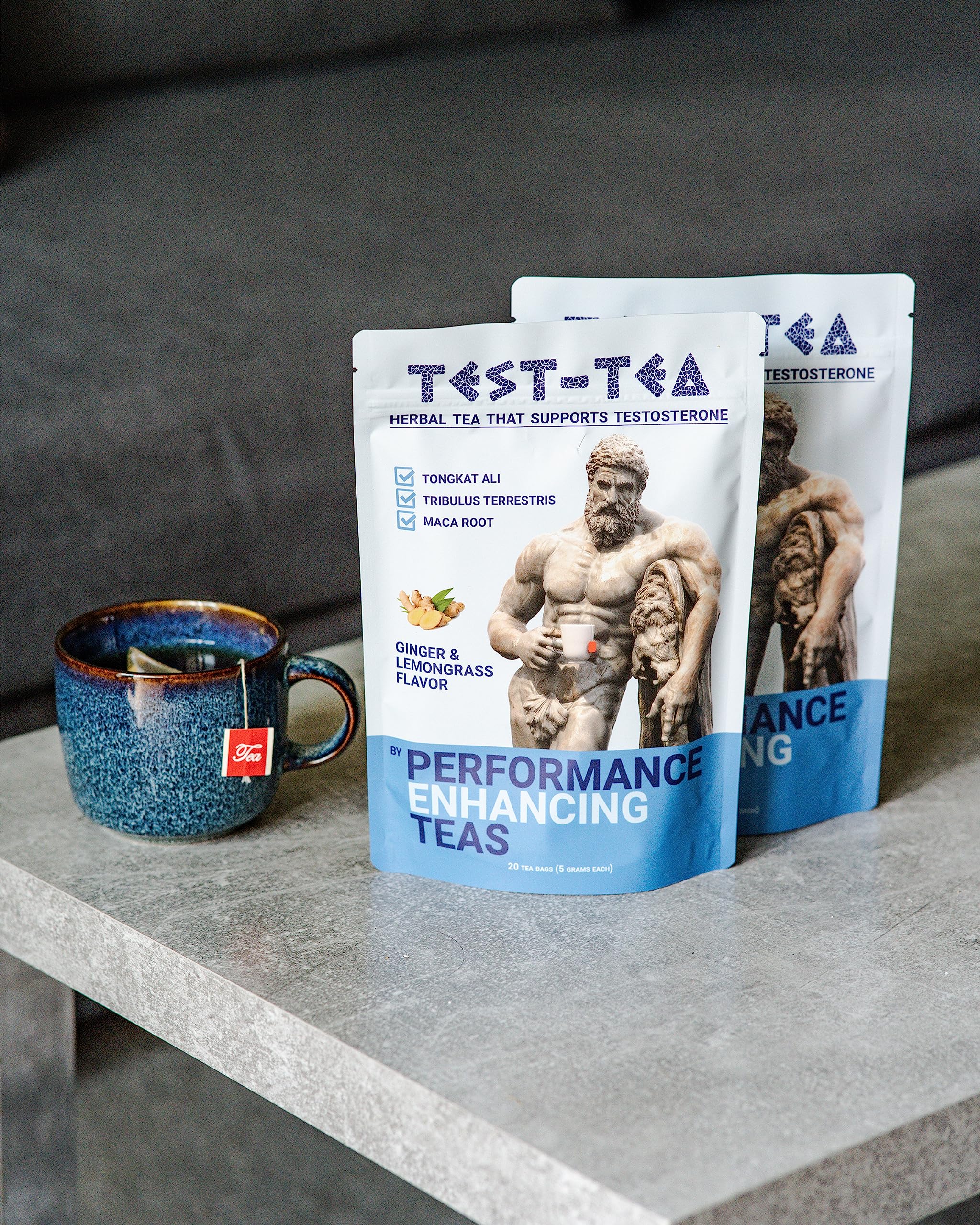 Performance Enhancing Teas Test-Tea comparación de tamaño y contenido por bolsita