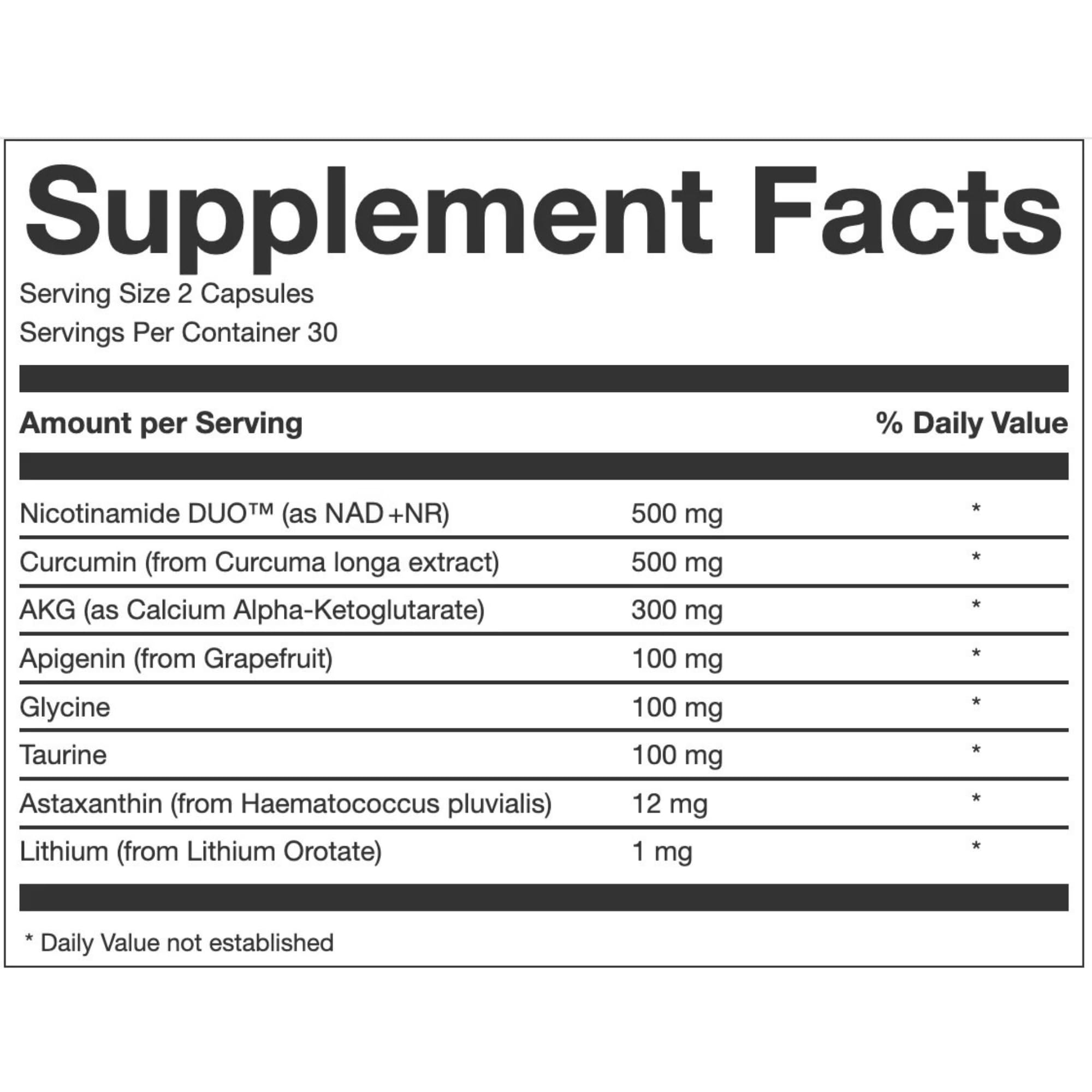 PERPETUA.LIFE AEON etiqueta con información nutricional clara y legible