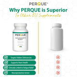 PERQUE etiqueta nutricional legible demostrando dosis de 2000 mcg por pastilla