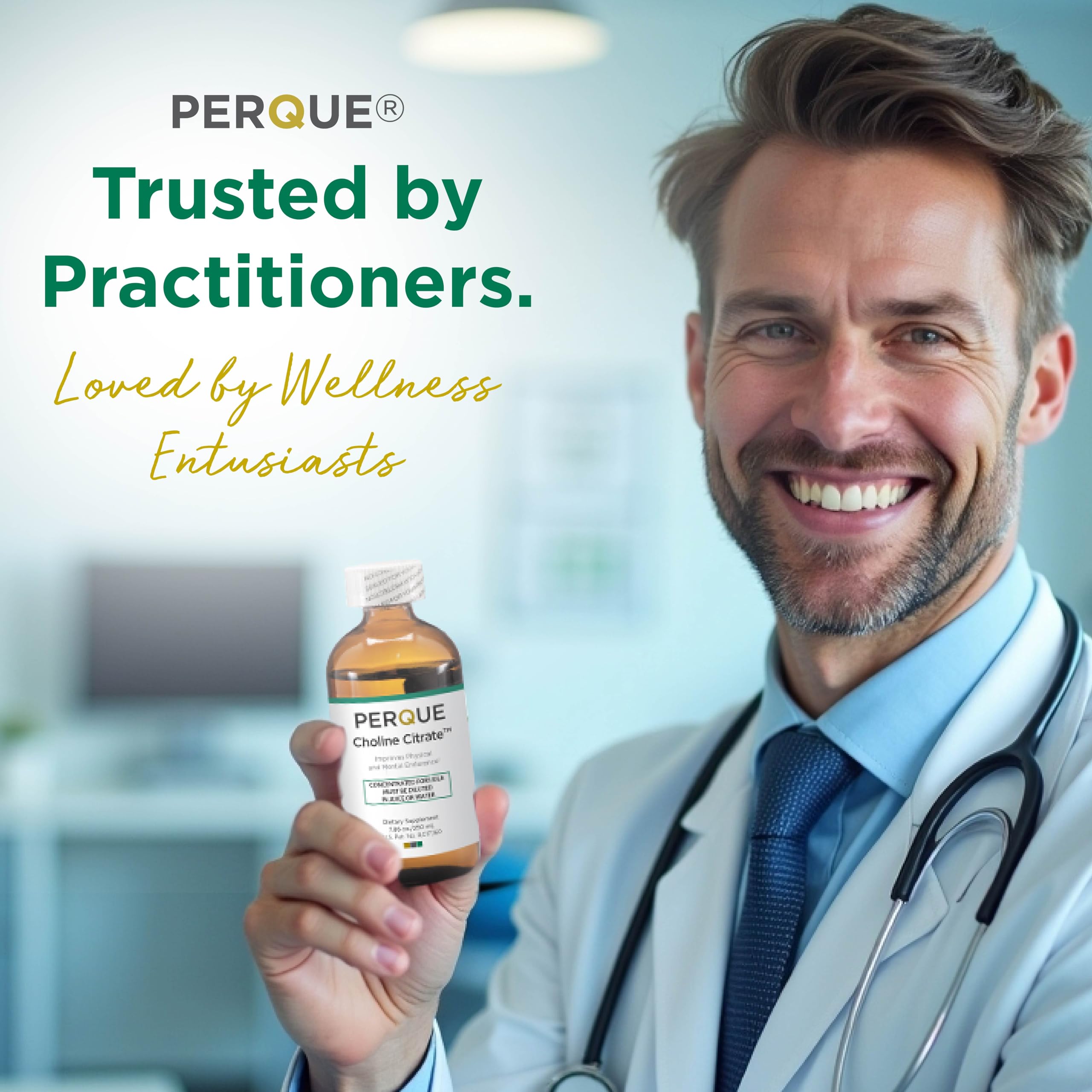 PERQUE etiqueta en primer plano que muestra ingredientes y pureza del producto
