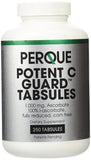 Envase frontal PERQUE Potent C Guard mostrando etiqueta y beneficio de dosificación clara