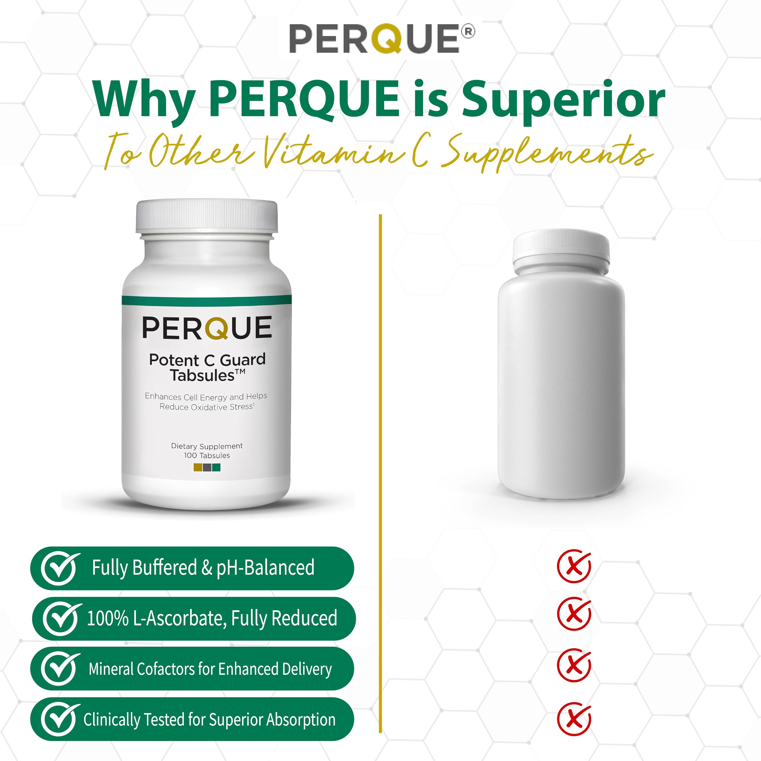 PERQUE tabletas sobre superficie natural transmitiendo limpieza