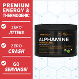 PEScience Alphamine polvo detalle de textura para mezclar rápido y sabor agradable