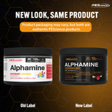 Escena de entrenamiento con PEScience Alphamine ilustrando enfoque y energía limpia