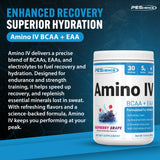 PEScience bebida Amino IV preparada en vaso, hidratación sin azúcar al instante