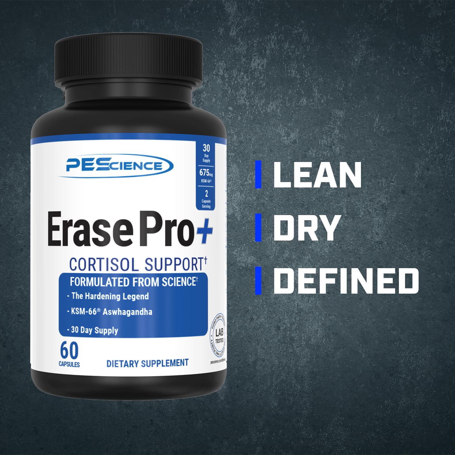 PEScience Erase Pro+ cápsulas en primer plano destacando la textura y pureza