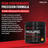PEScience polvo Prolific textura fina en primer plano, fácil disolución visible