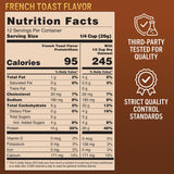 PEScience Protein4Oats comparación de tamaño del envase ideal para 12 servicios