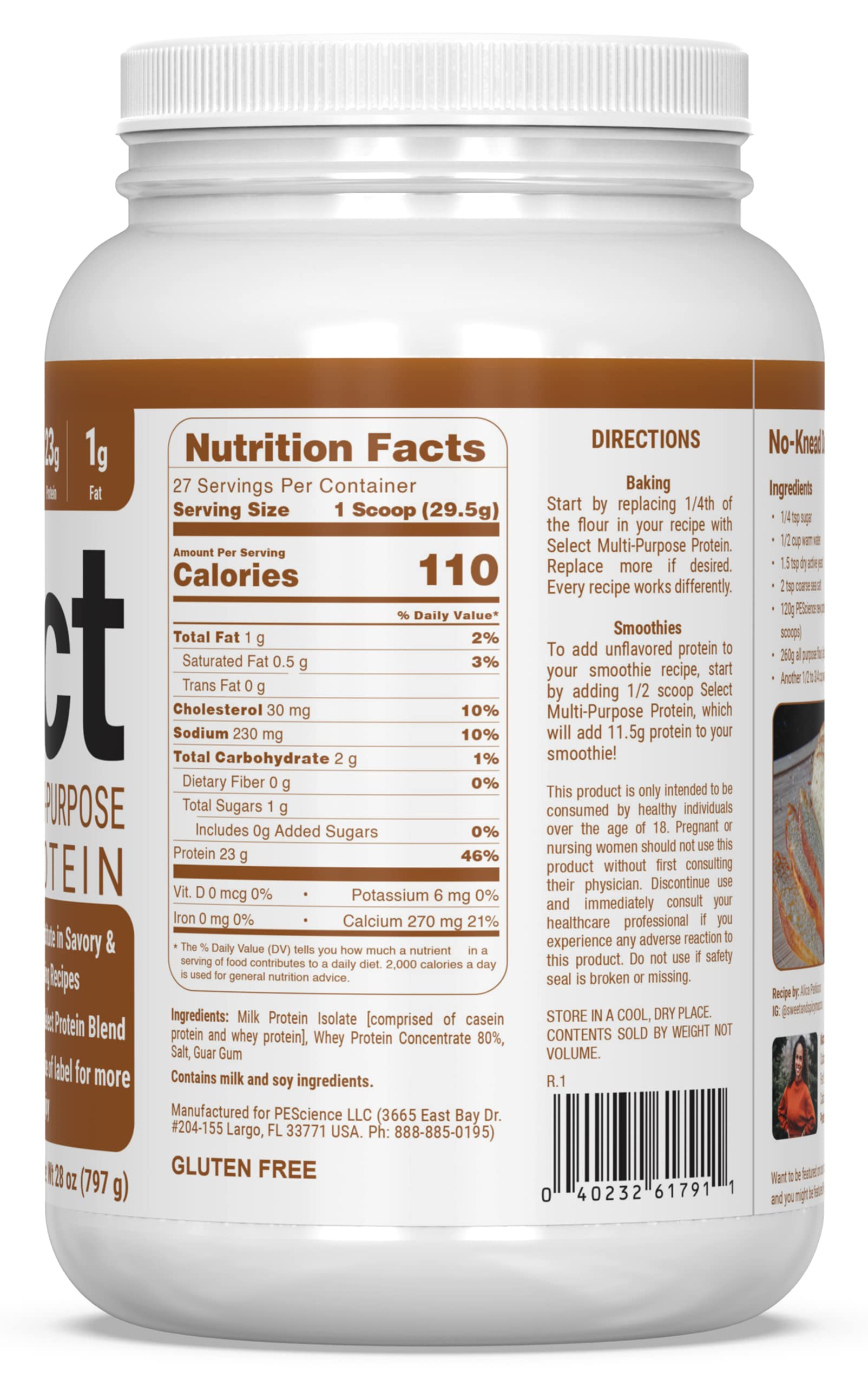 PEScience etiqueta nutricional enfocada en ingredientes y datos claros