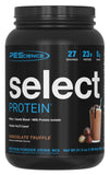 PEScience envase frontal mostrando sabor Chocolate Truffle y beneficios de proteína
