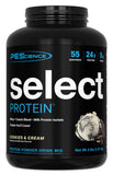 PEScience envase frontal Cookies & Cream mostrando porciones y beneficios