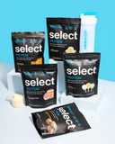Cucharada medidora con polvo PEScience Select indicando porción exacta