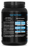 PEScience etiqueta nutricional de Select Protein, detalle de 24g proteína y 27 servicios
