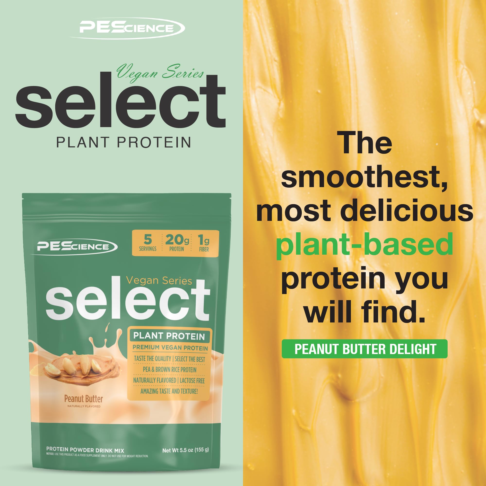 PEScience batido preparado en vaso, sabor a mantequilla de maní