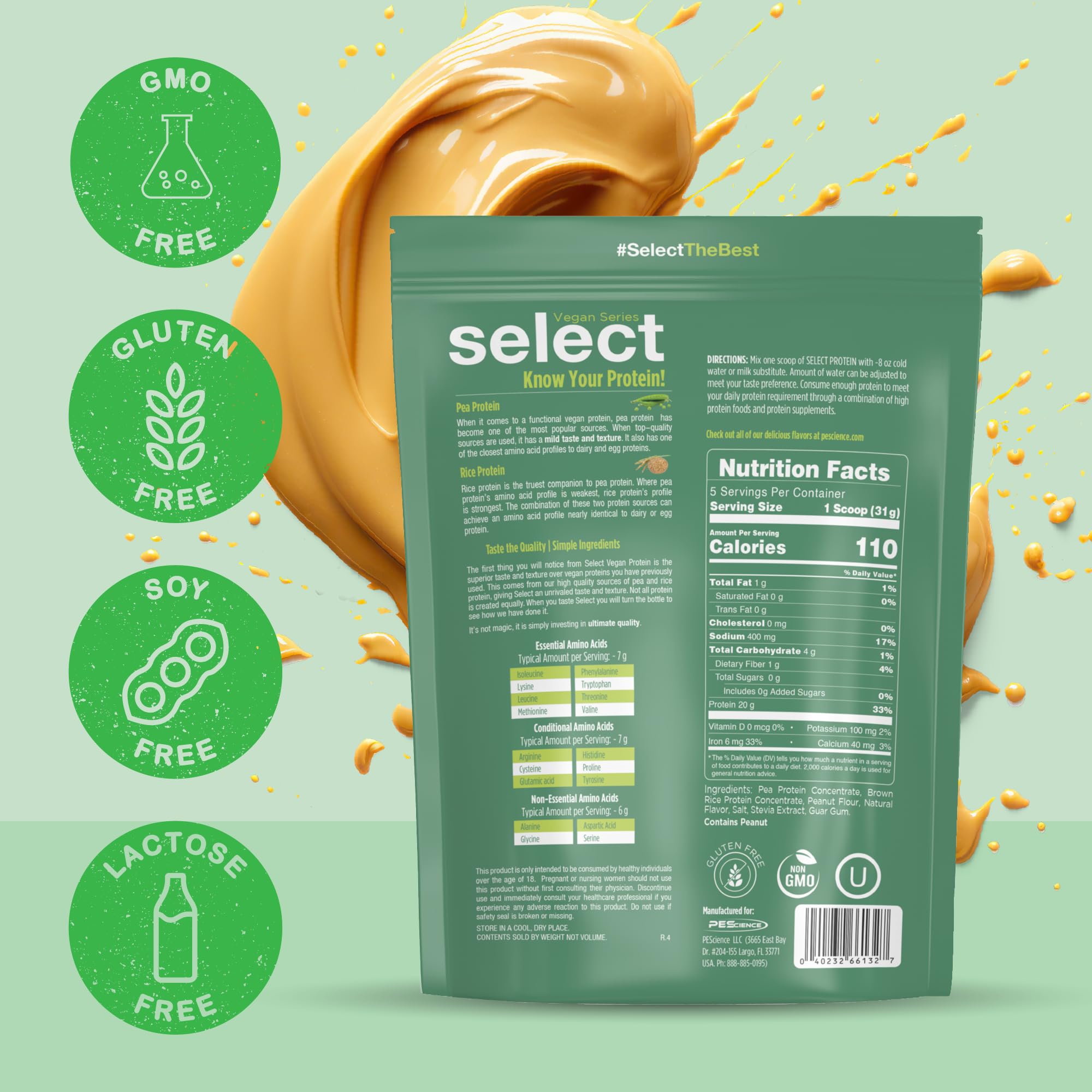 PEScience detalle de etiqueta nutricional, información clara