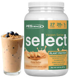 PEScience empaque frontal mostrando sabor Peanut Butter Delight y beneficio de proteína vegana