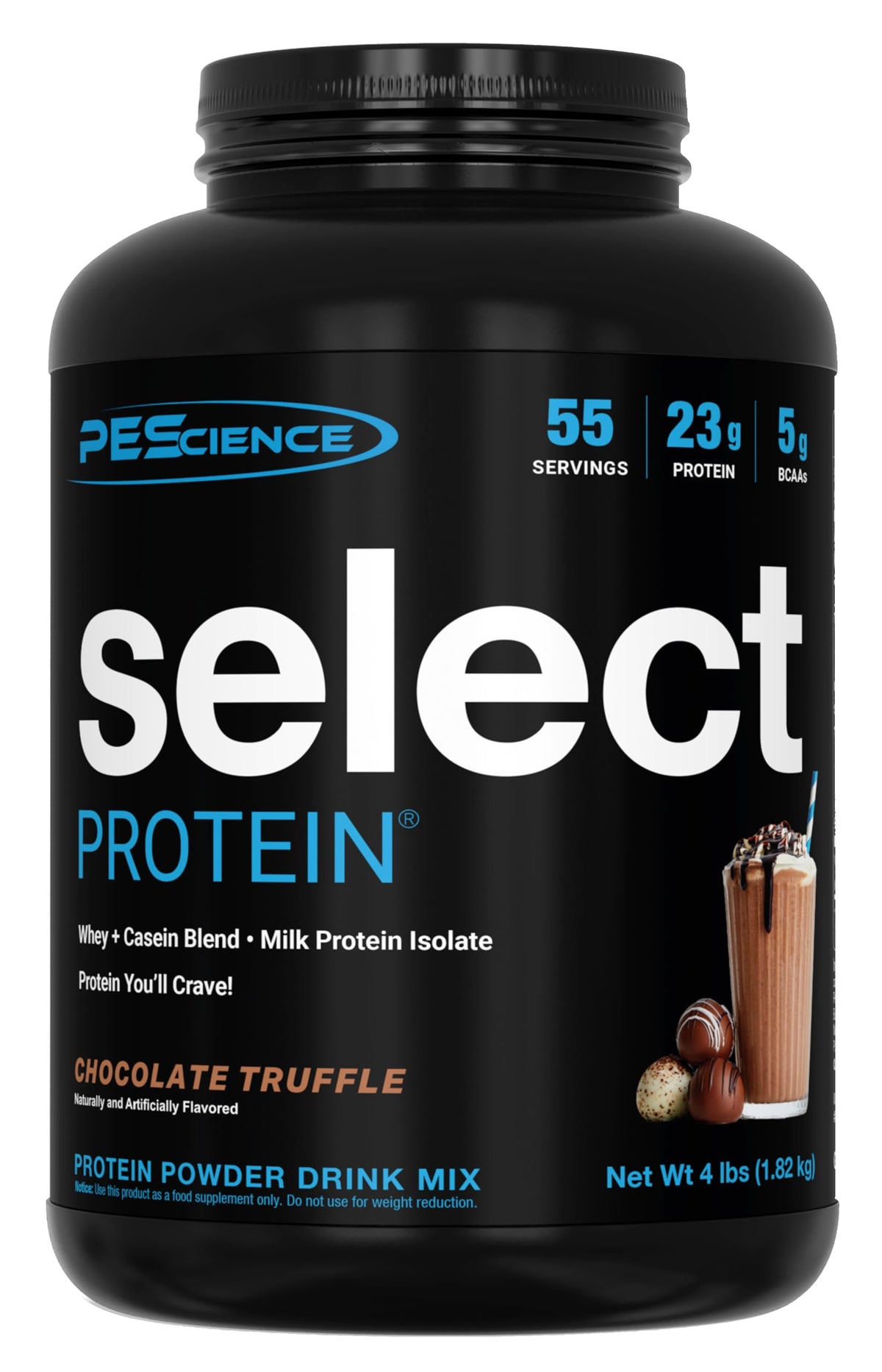 PEScience envase frontal Chocolate Truffle claridad de fórmula y tamaño
