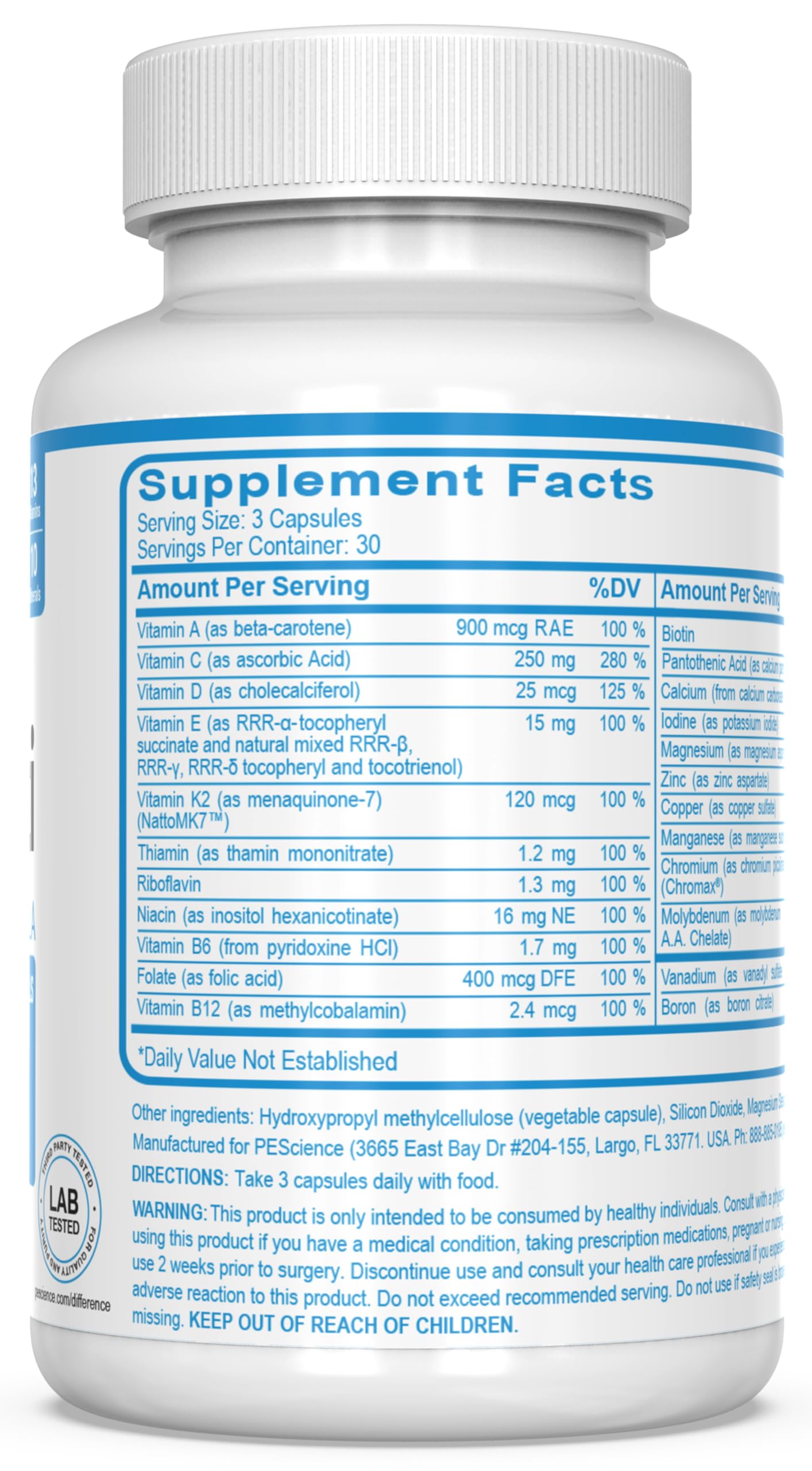 PEScience TruMulti comparado con alimentos ricos en micronutrientes