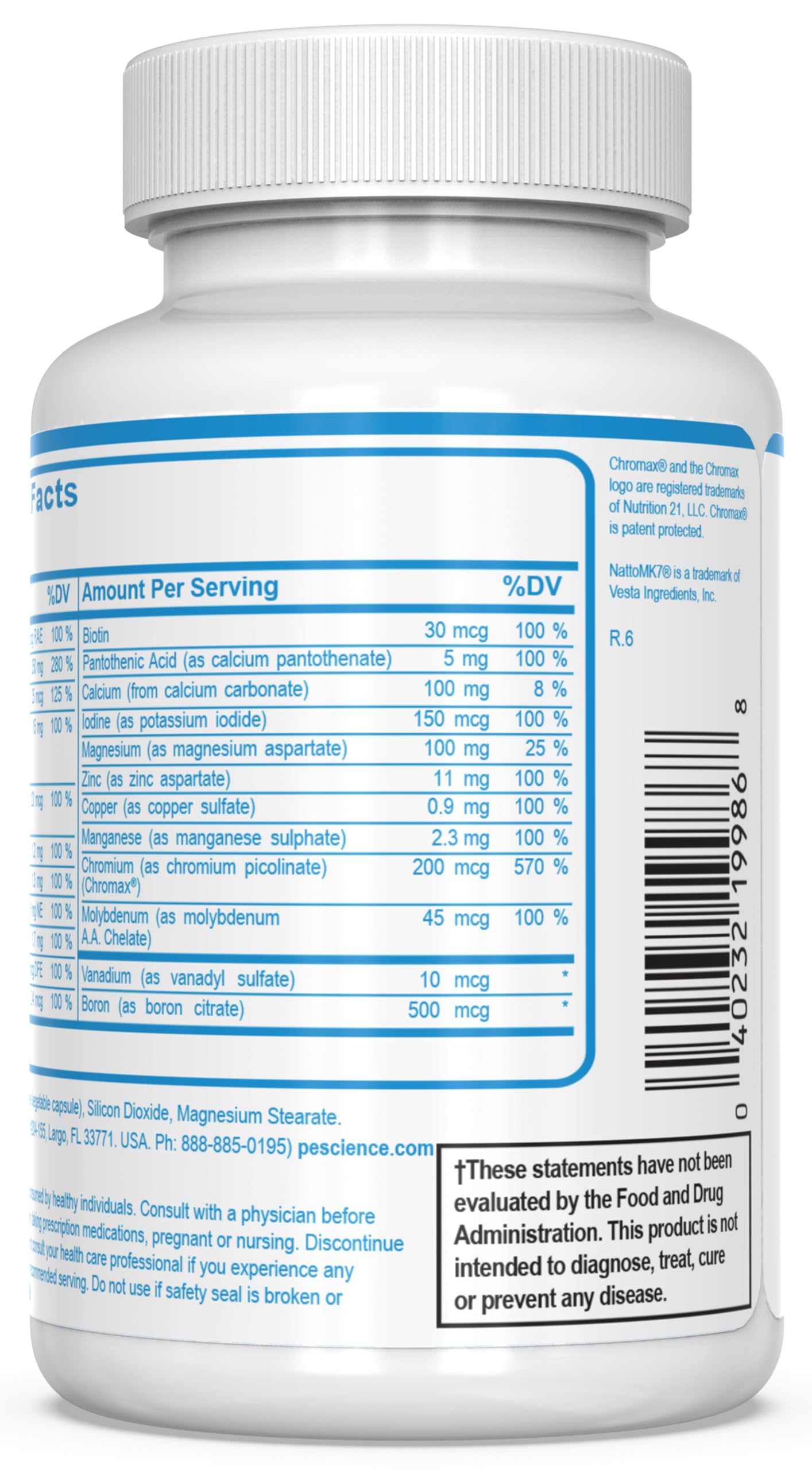 PEScience TruMulti detalle de minerales quelados para mejor absorción