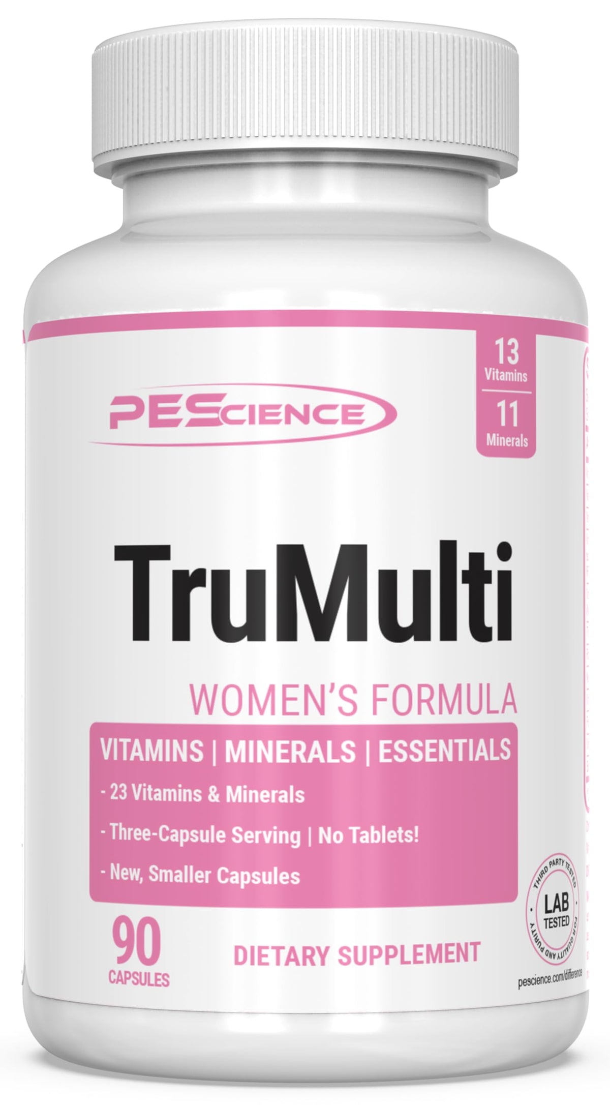 PEScience TruMulti frontal del envase mostrando suplemento y beneficio de confianza