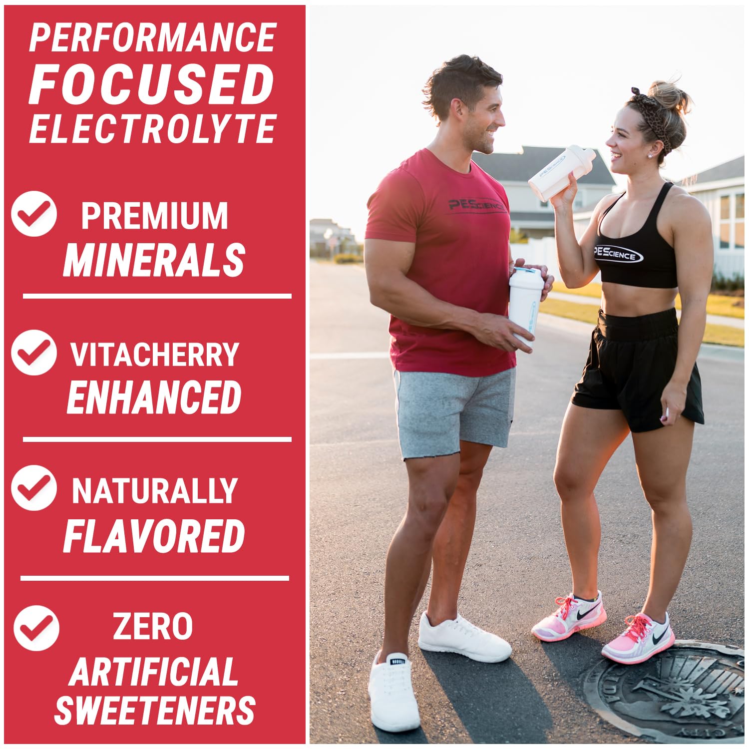 PEScience Versalyte etiqueta con lista de electrolitos y dosificaciones, claridad en ingredientes clave